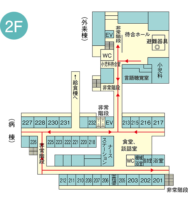 院内フロア図2F
